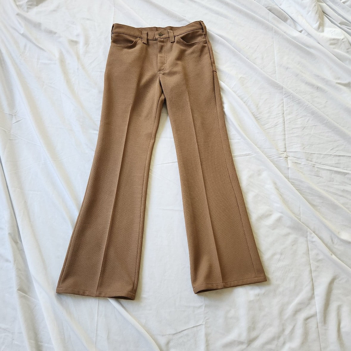 70s Lee Tan Waffle Knit Pants