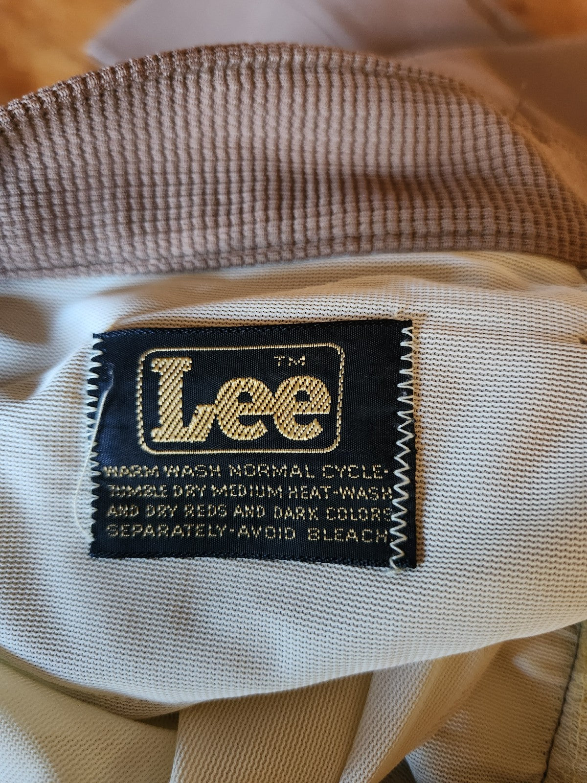 70s Lee Tan Waffle Knit Pants