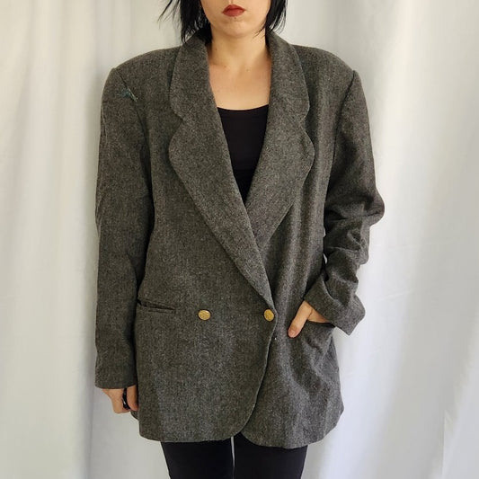 90s Gray Wool Blazer