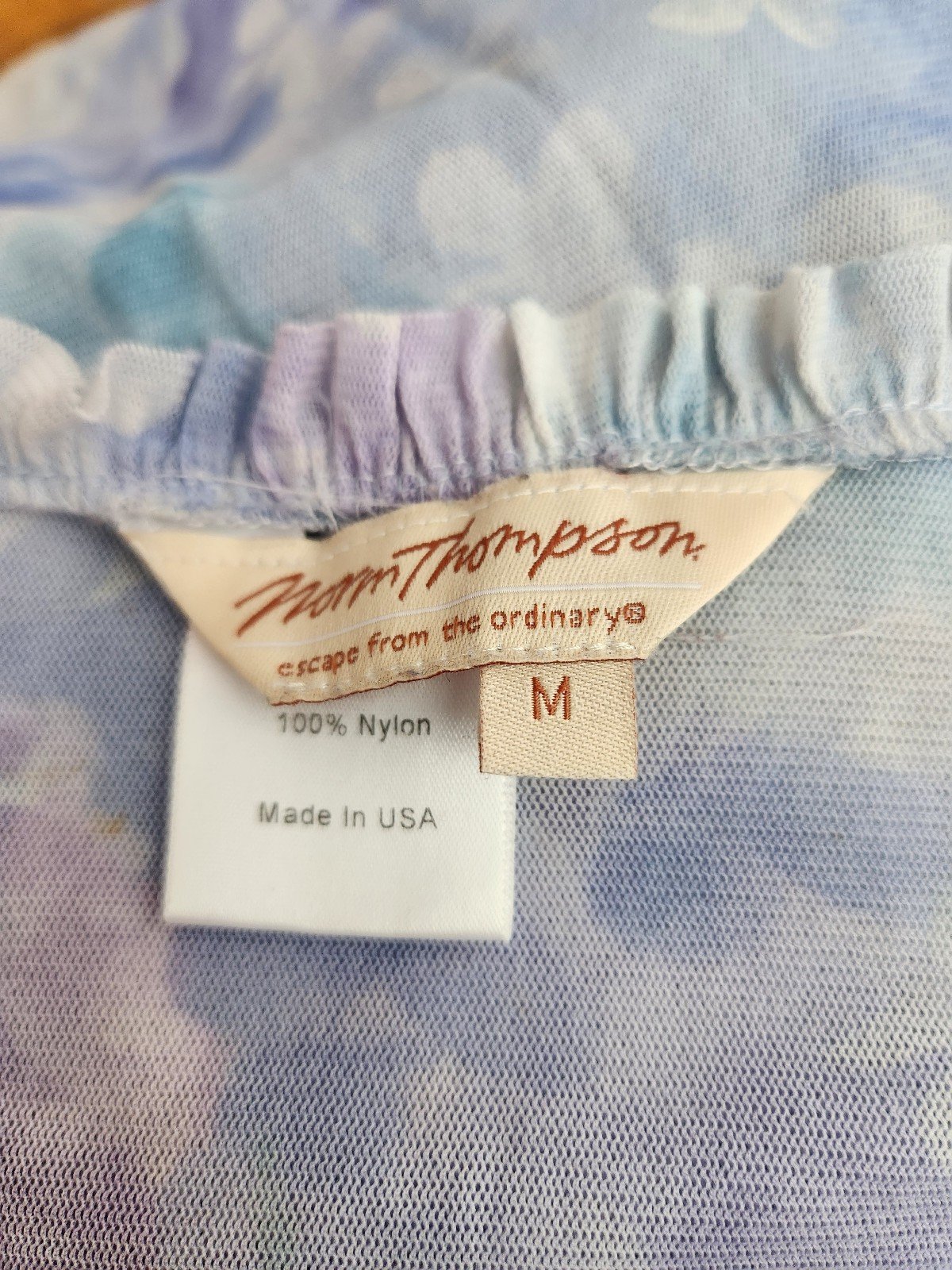 90s/Y2K Purple and Blue Watercolor Floral Blouse