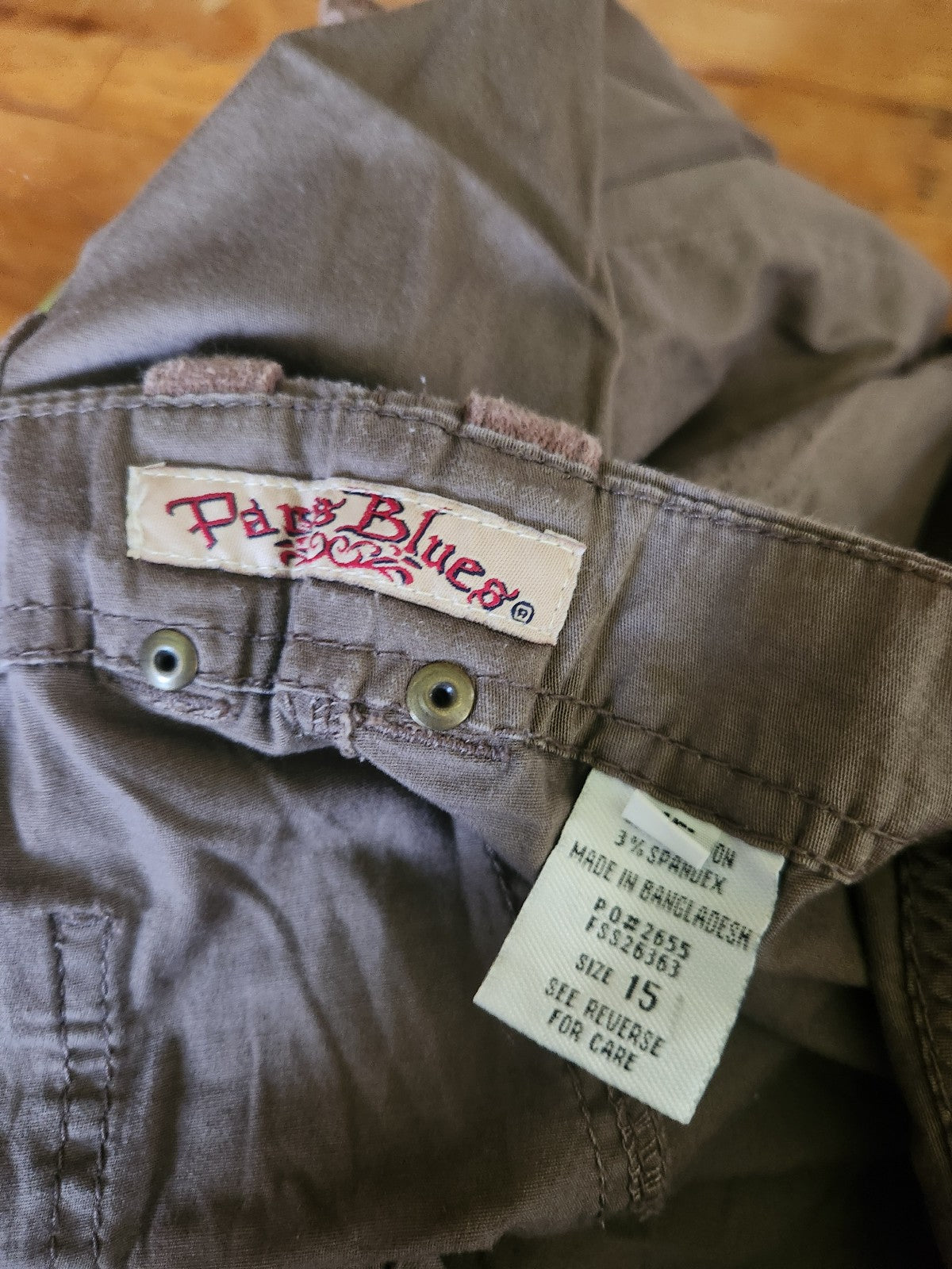 Y2K Paris Blues Brown Cargo Capris