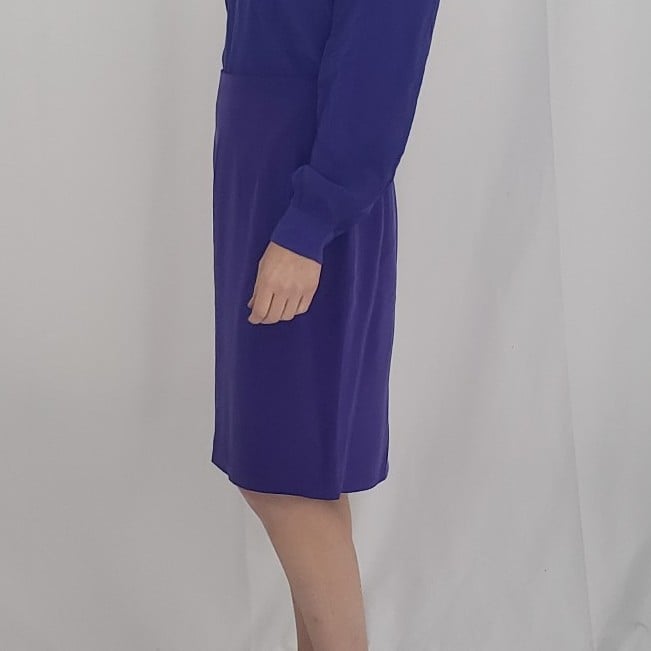 80s Purple Silk Pencil Skirt