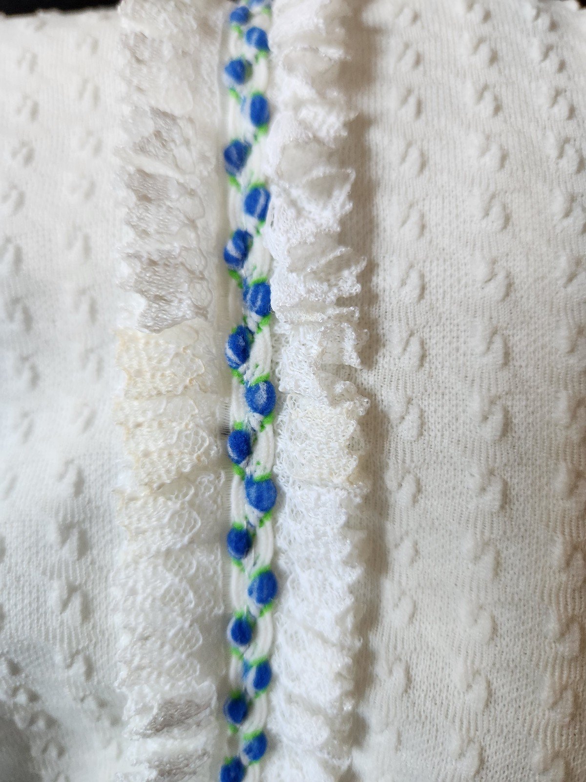 60s/70s White Hand Made Mini Dress