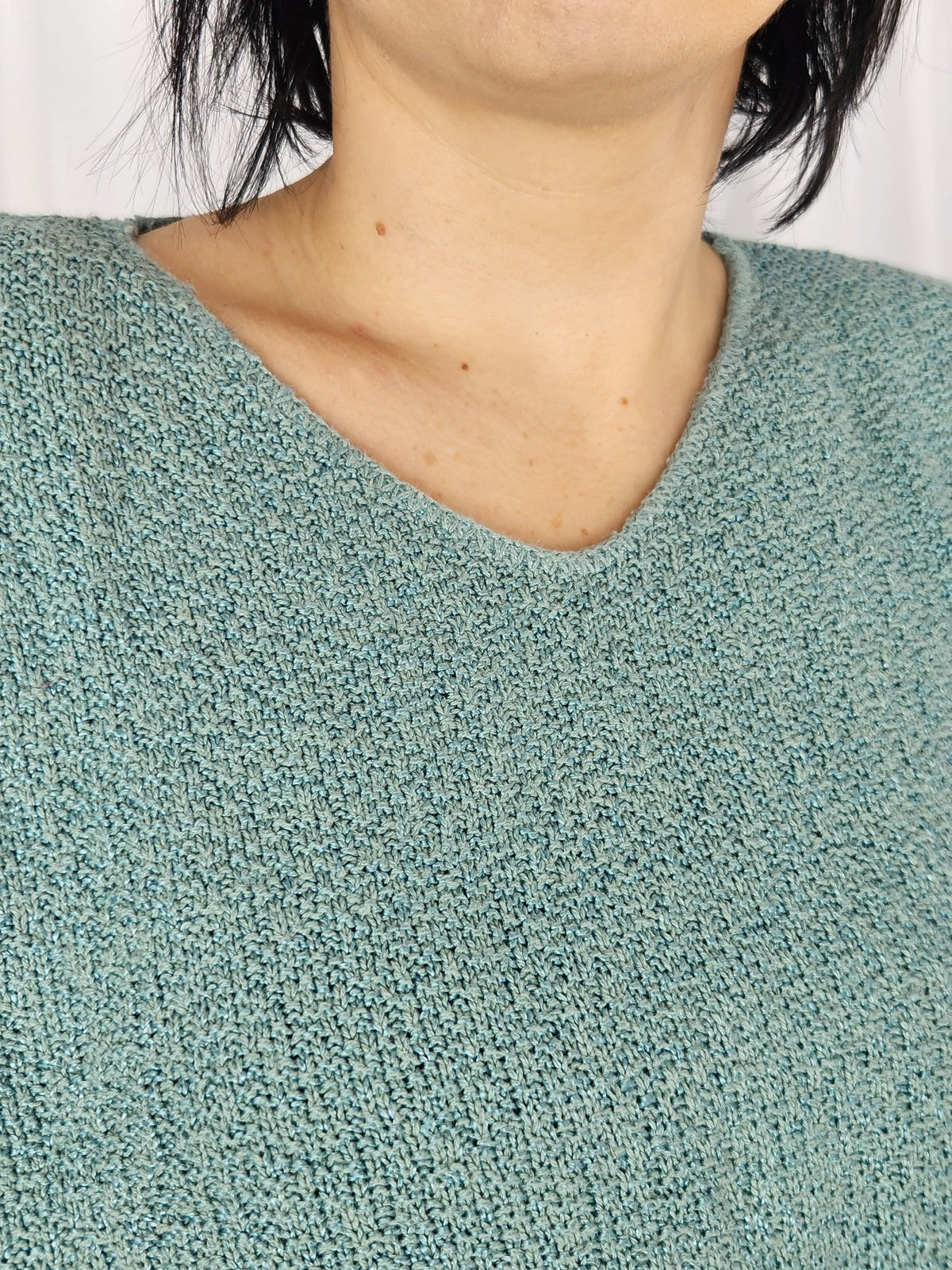 90s Green Knit Boxy Blouse