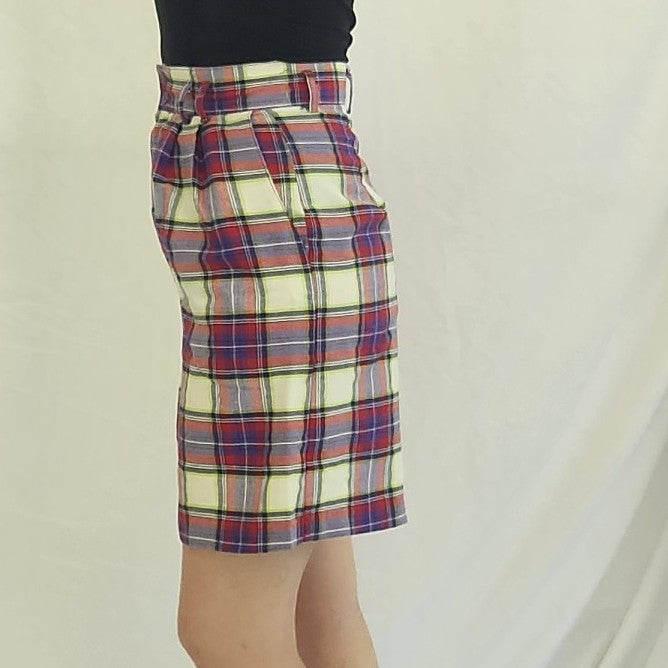 90s Red, Purple, and  White High Waisted Shorts