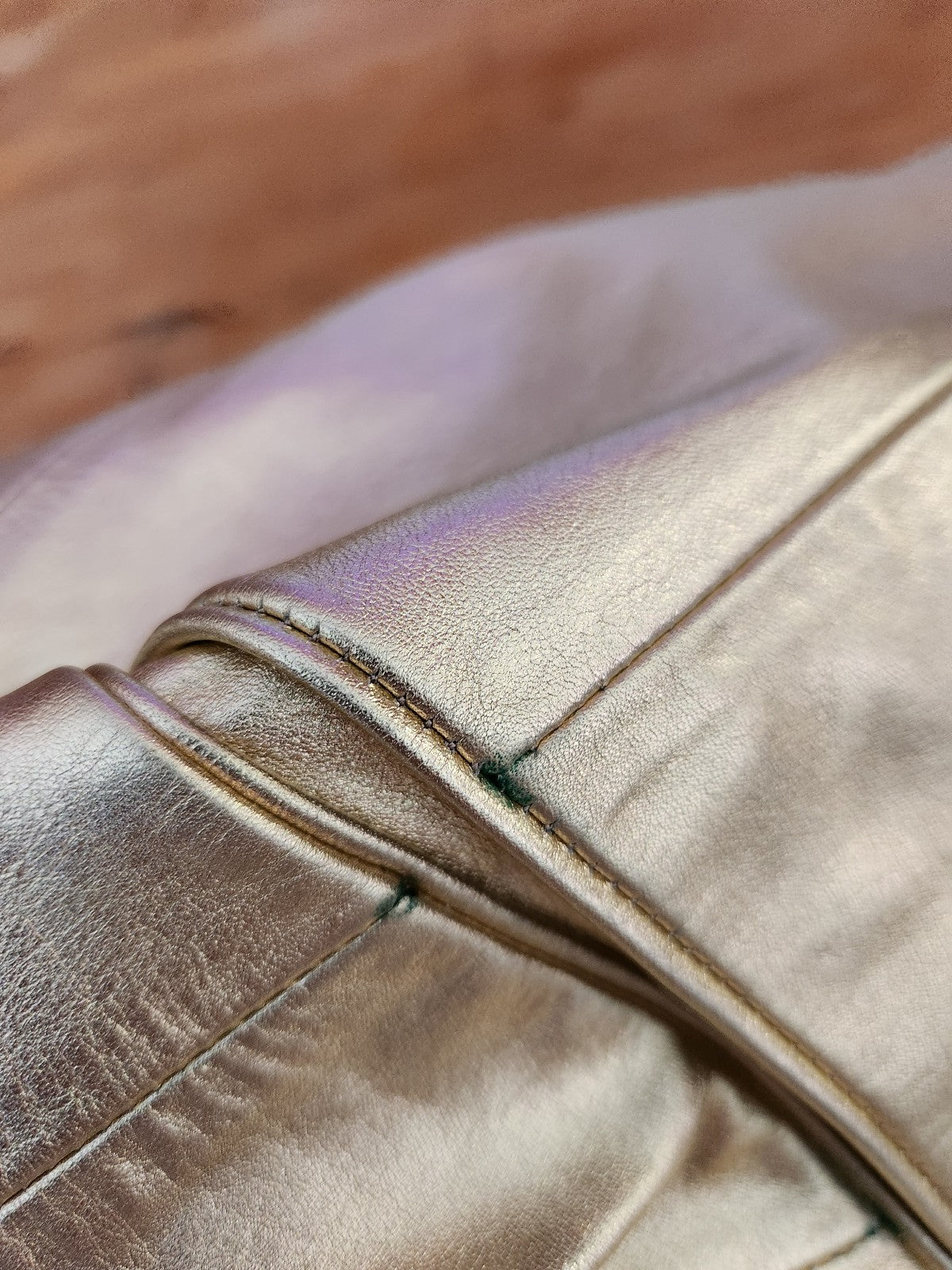 90s Gold Leather Blazer