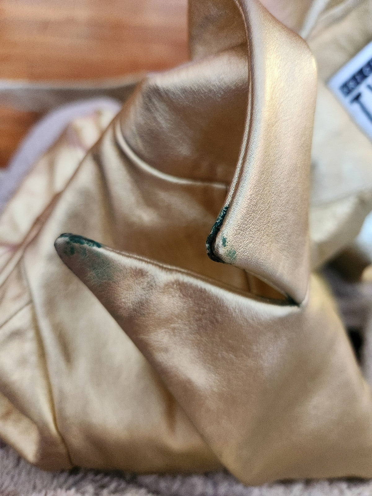 90s Gold Leather Blazer