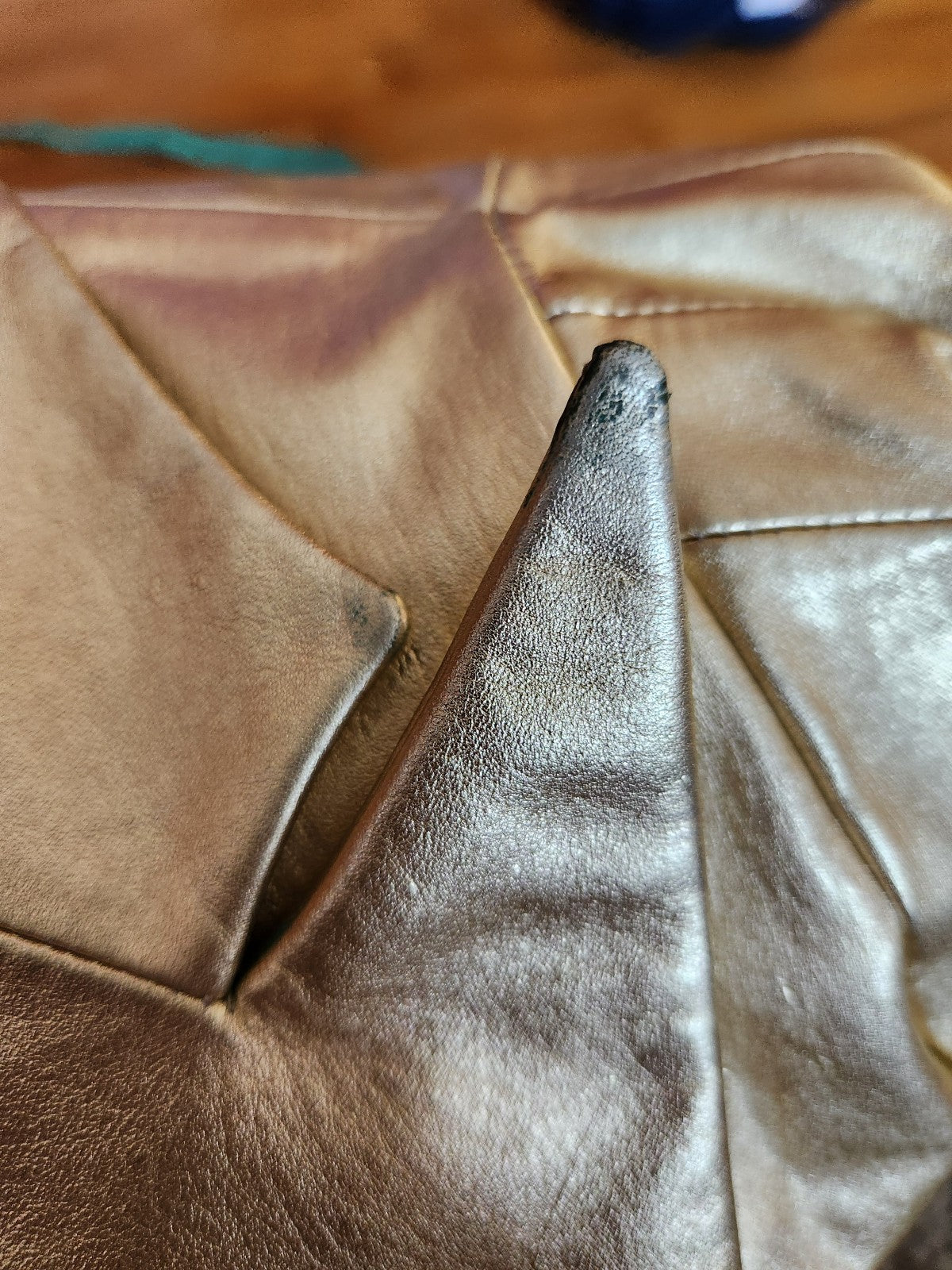 90s Gold Leather Blazer