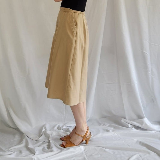 70s Tan Wrap Skirt