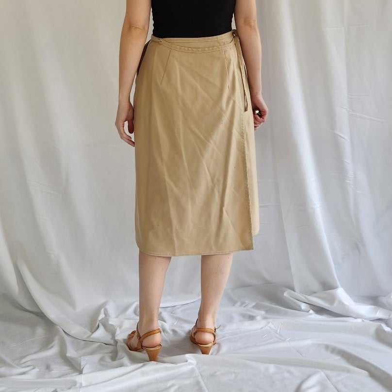 70s Tan Wrap Skirt