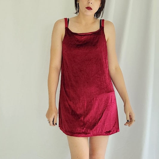 90s Pink Velvet Mini Dress