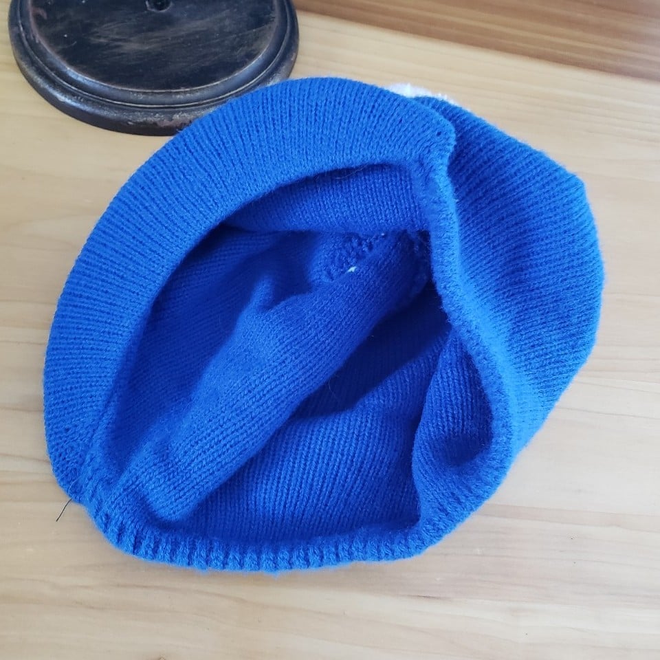 80s Blue and White Striped Hat