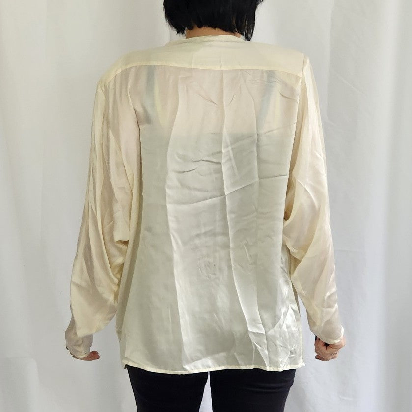 80s/90s Cream Silk Blouse
