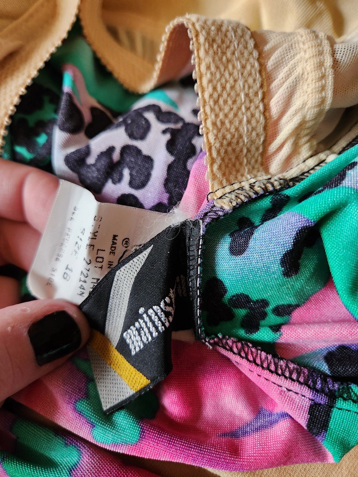 90s Pink and Teal Floral Swimsuit