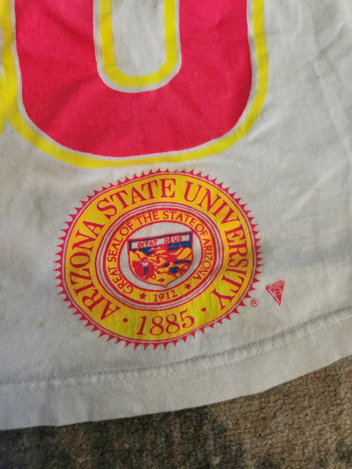 90s ASU Hot Pink Cropped Tee
