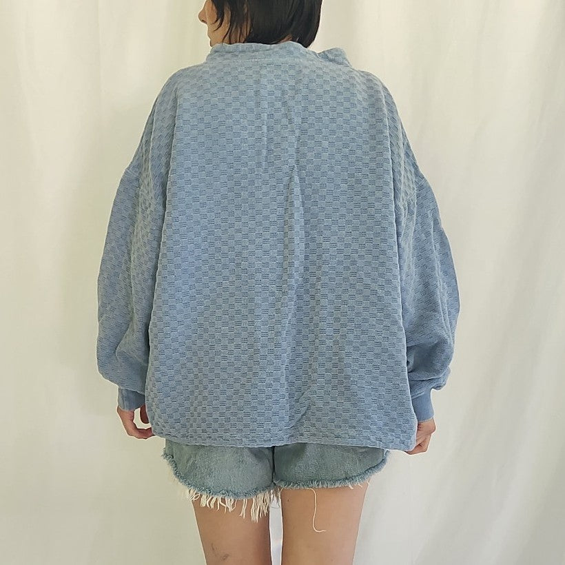 90s Blue Cotton Celestial Sweatshirt