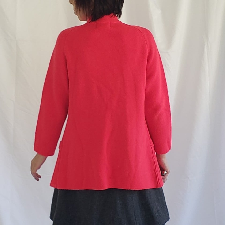 60s Red Acrylic Oversize Cardigan