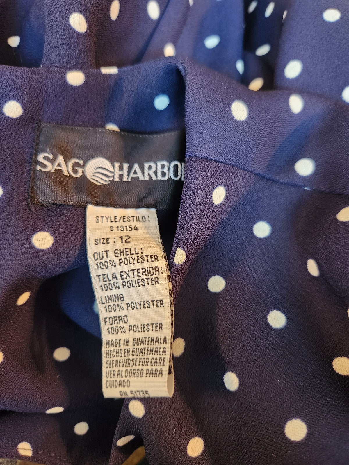 90s Navy and White Polka Dot Dress and Skirt Set