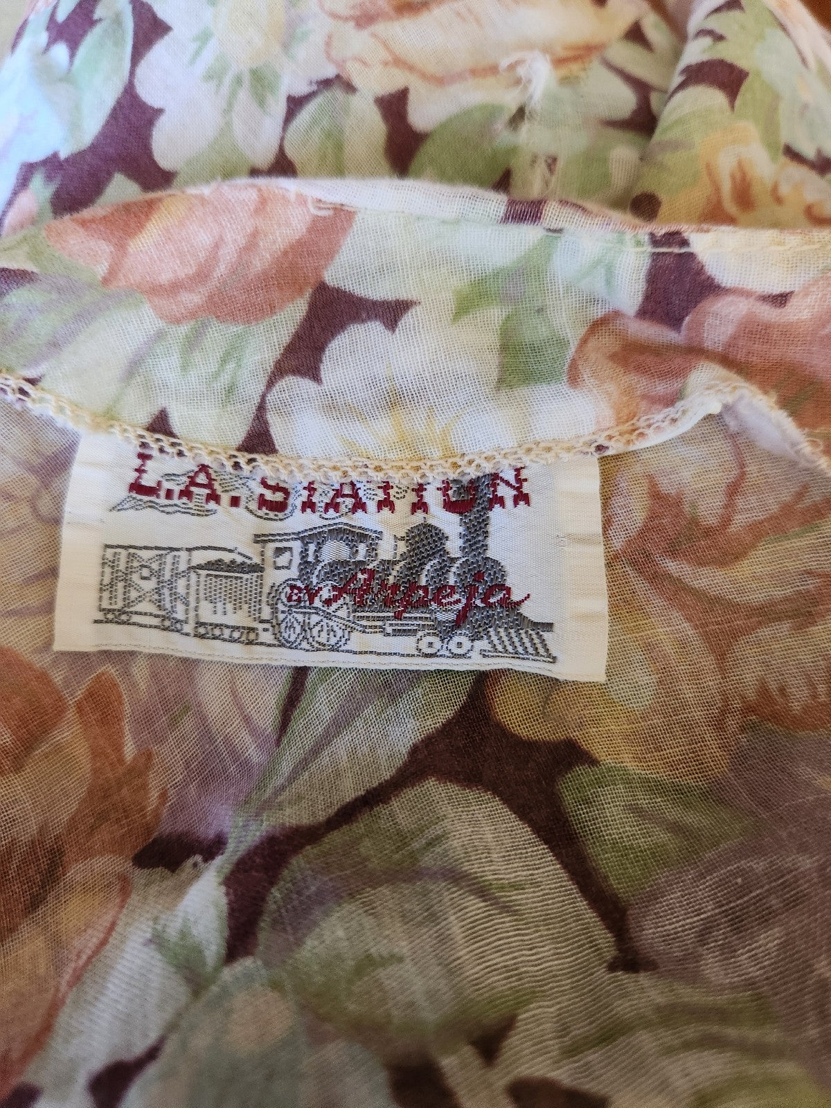 70s Sheer Floral Blouse