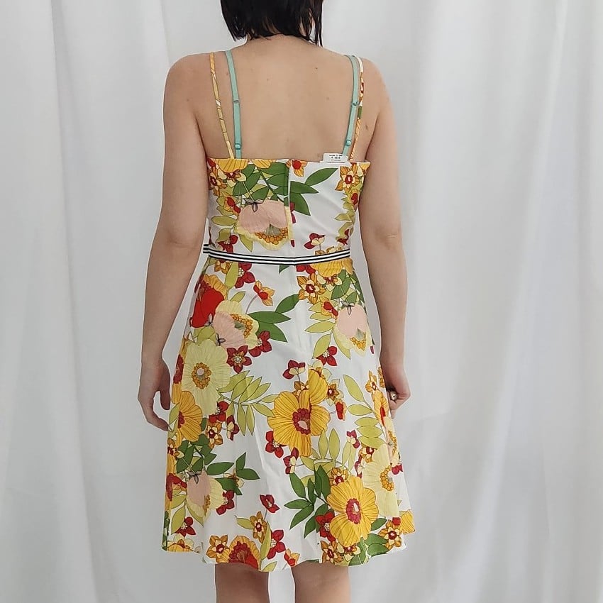 Y2K White, Red, and Yellow Floral Sundress