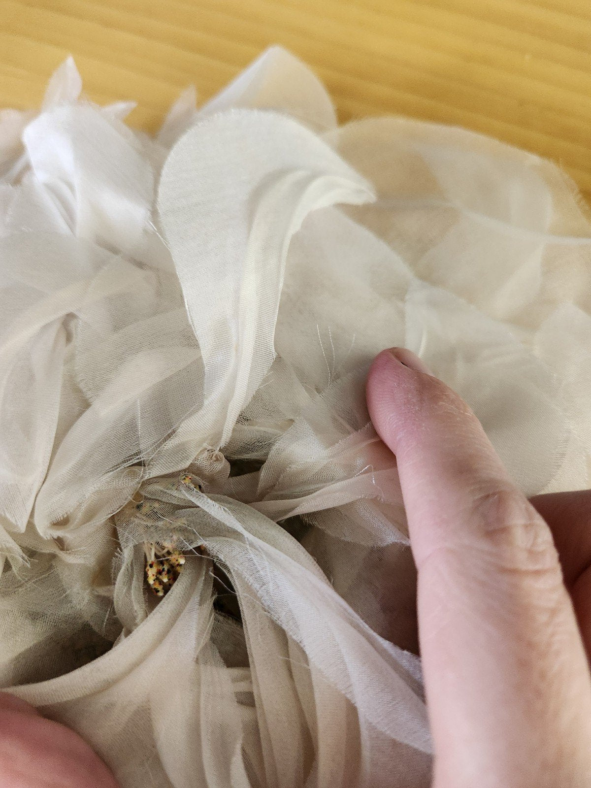 60s White Floral Hat