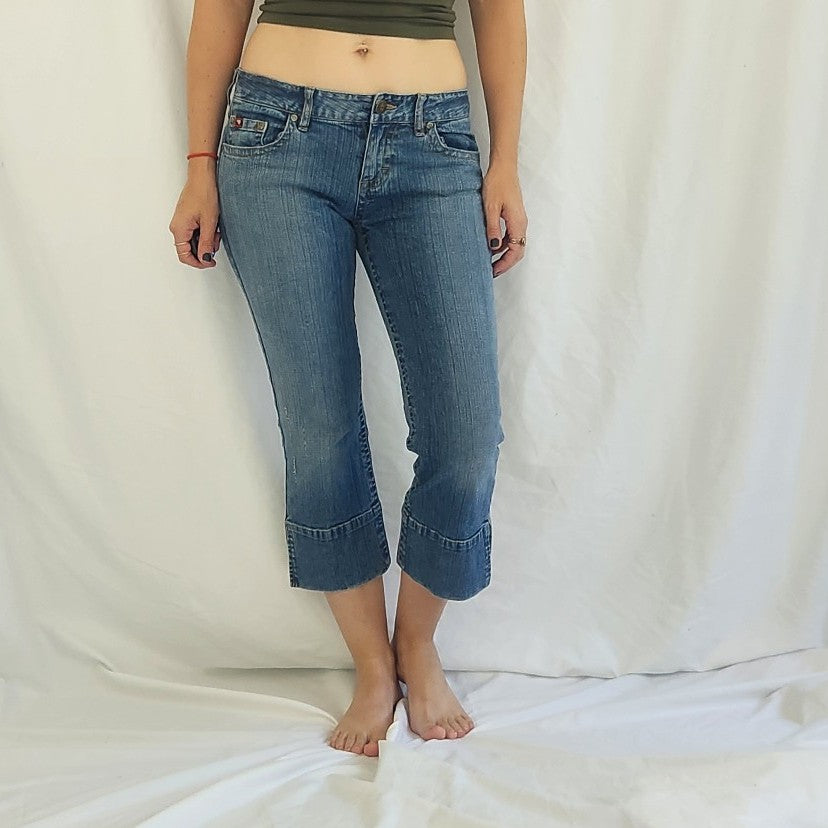 Y2K Low Rise Mudd Capris with Heart