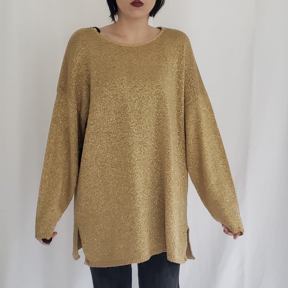 80s Gold Metallic Sweater