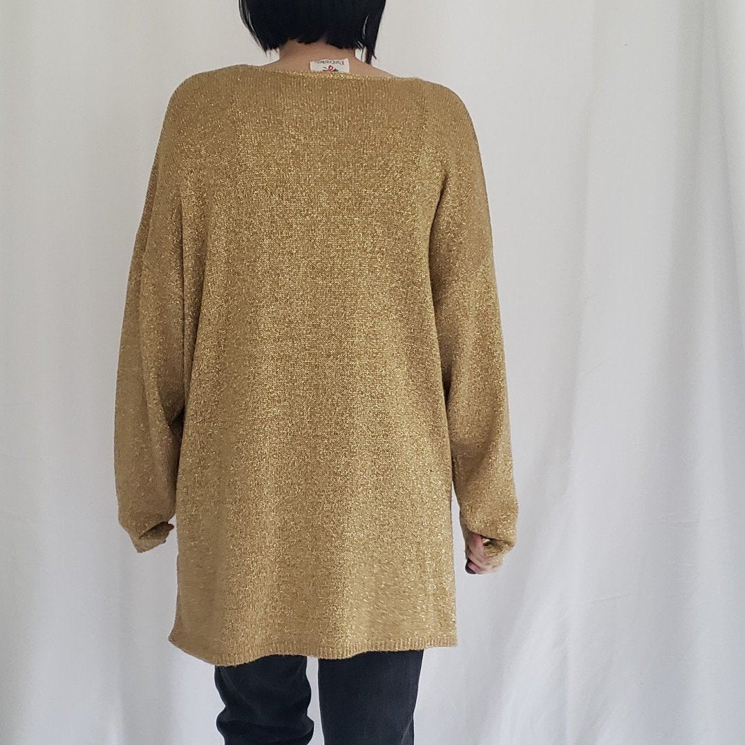 80s Gold Metallic Sweater