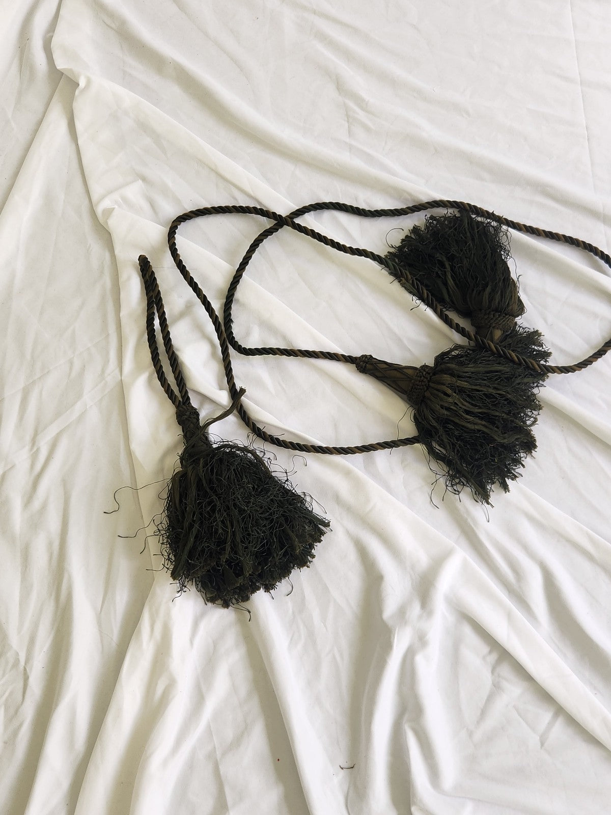 Vintage Green Tassel Rope Belt