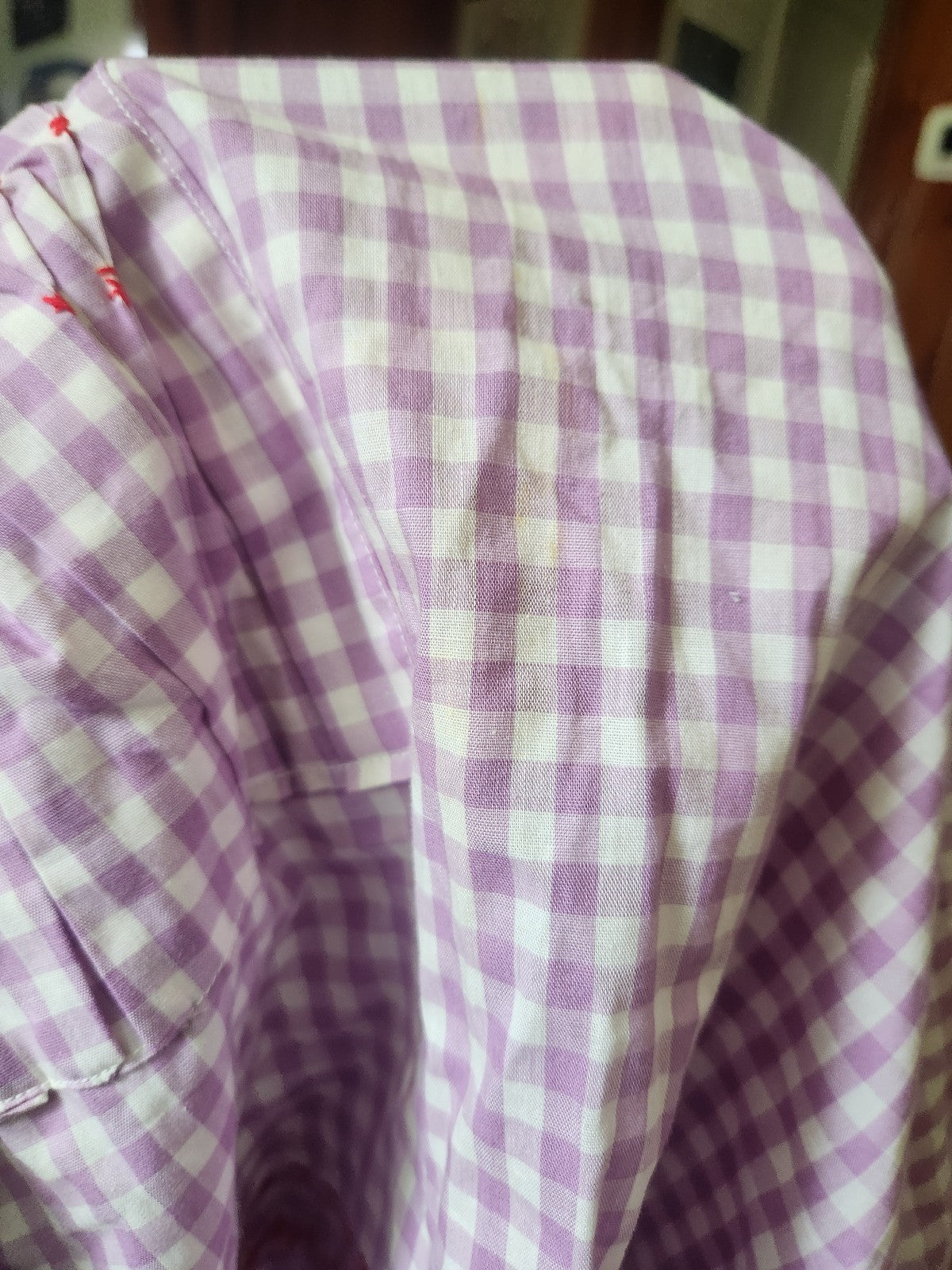Vintage Purple and White Gingham Apron