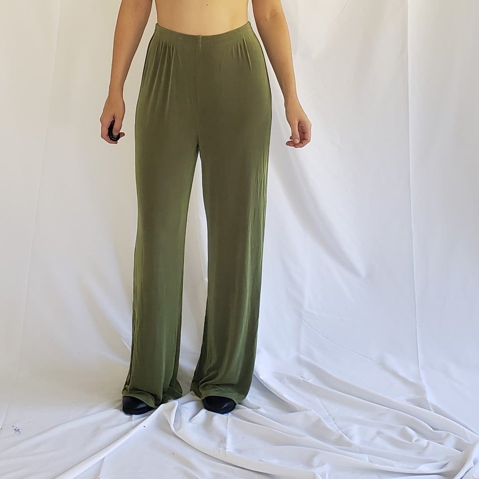 90s Stretchy Lime Green Matching Pants and Top Set