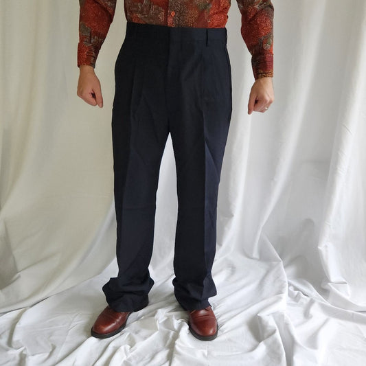 80s Navy Blue Deadstock Trousers