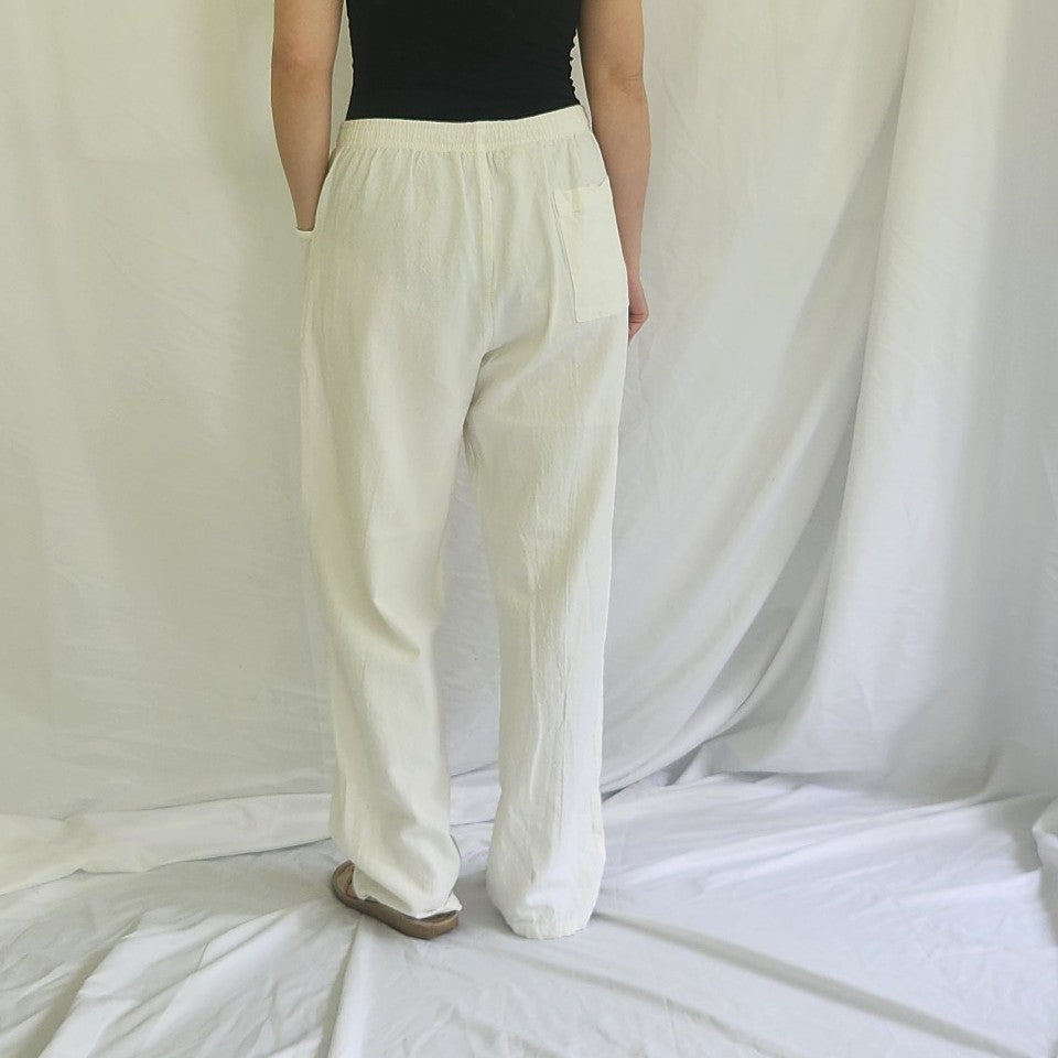 90s/Y2K White Cotton Pants