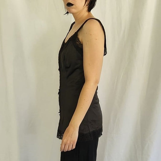 80s Black Lacy Nightie