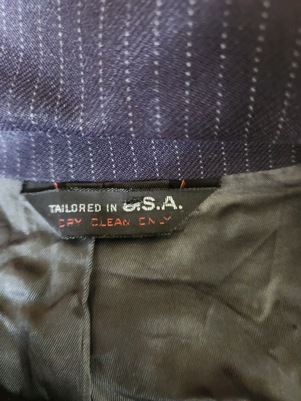 70s/80s Navy Blue Pinstripe Three Piece Suit