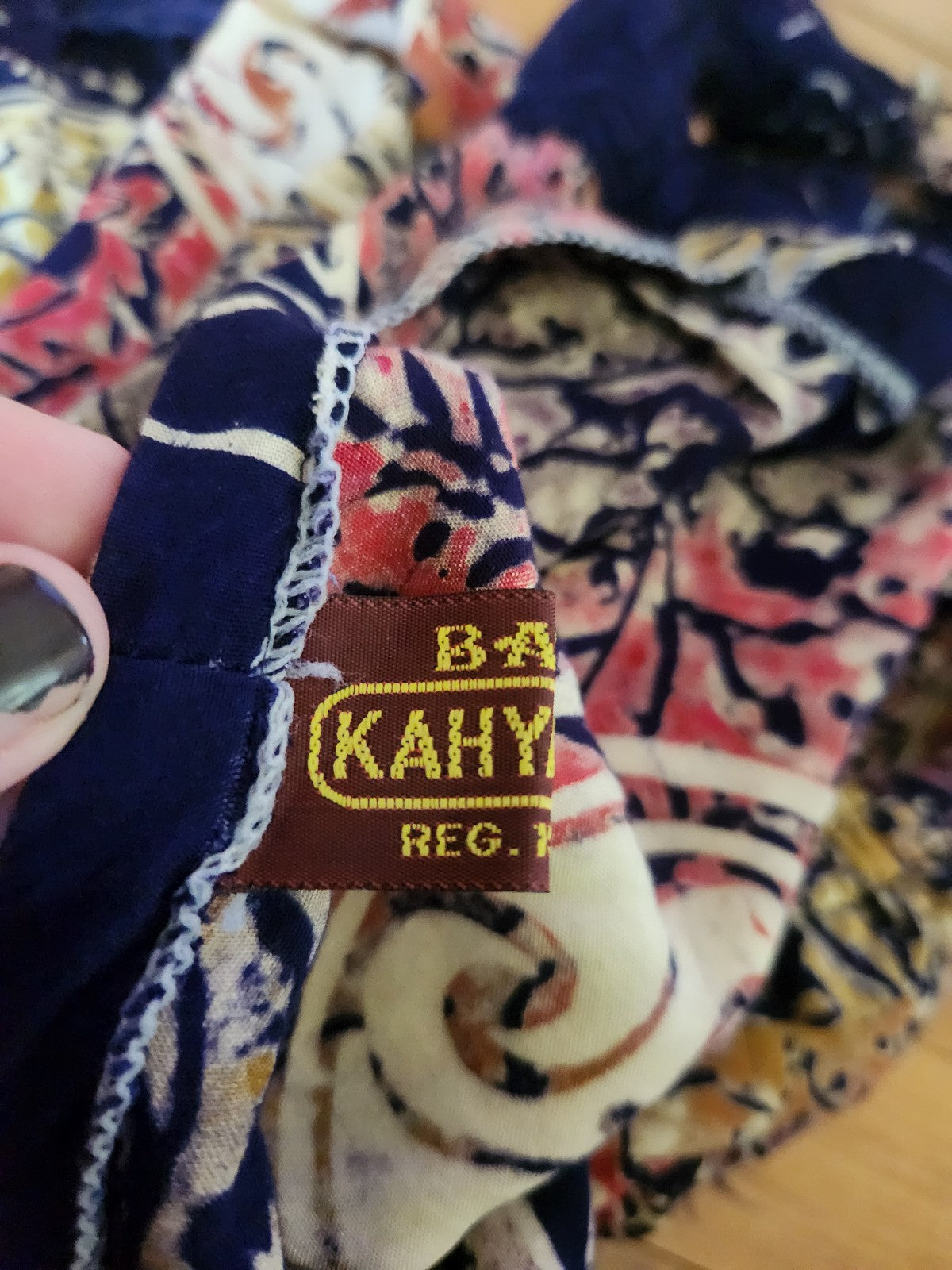 90s Blue, Orange and Cream Batik Sleeveless Sundress