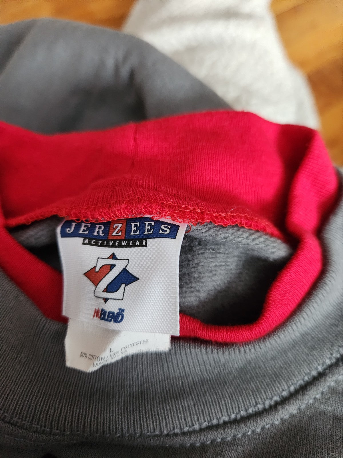 90s Gray Apple Tree Double Collar Sweatshirt