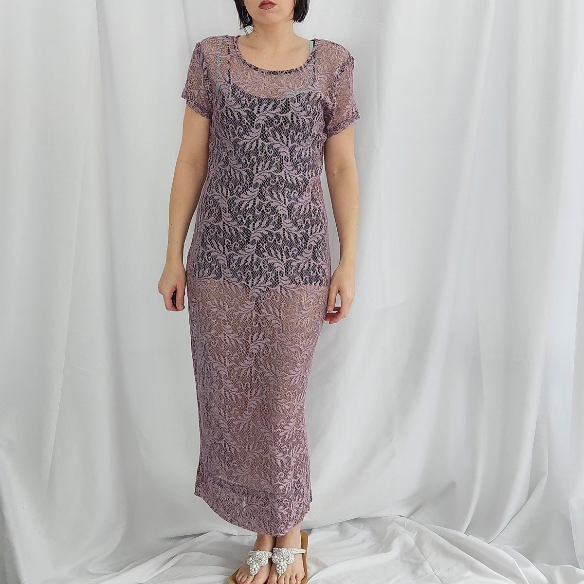 Y2K Sheer Purple Dress