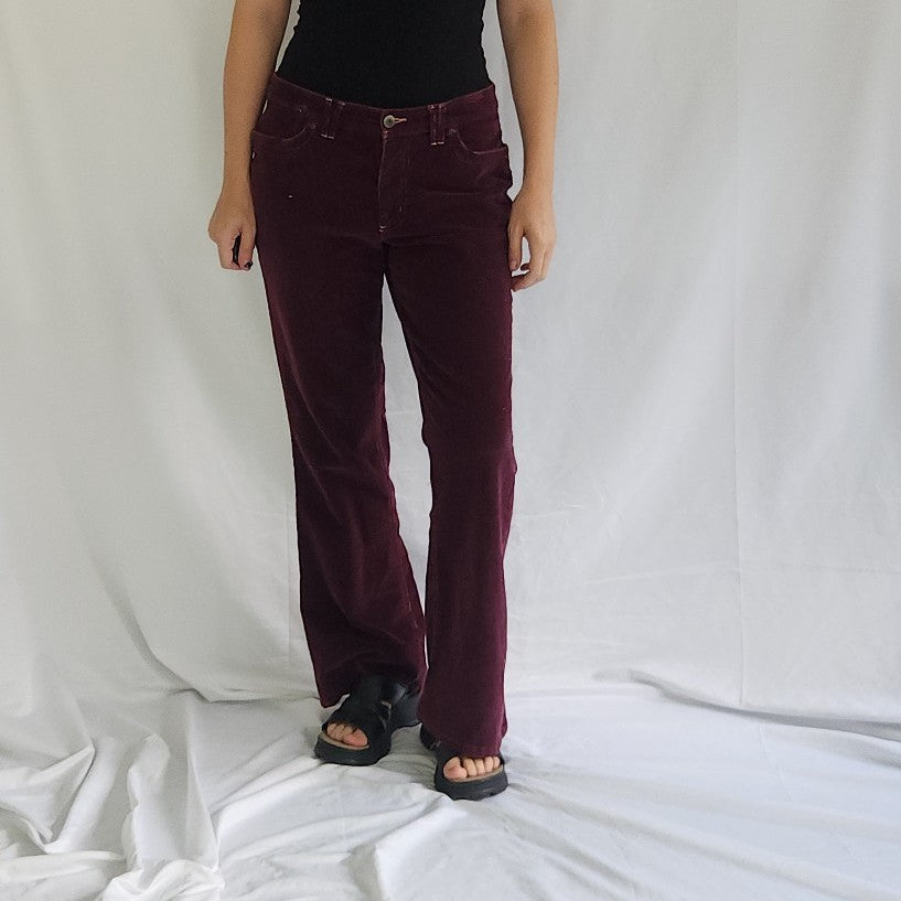 Y2K Purple Flare Corduroy Pants