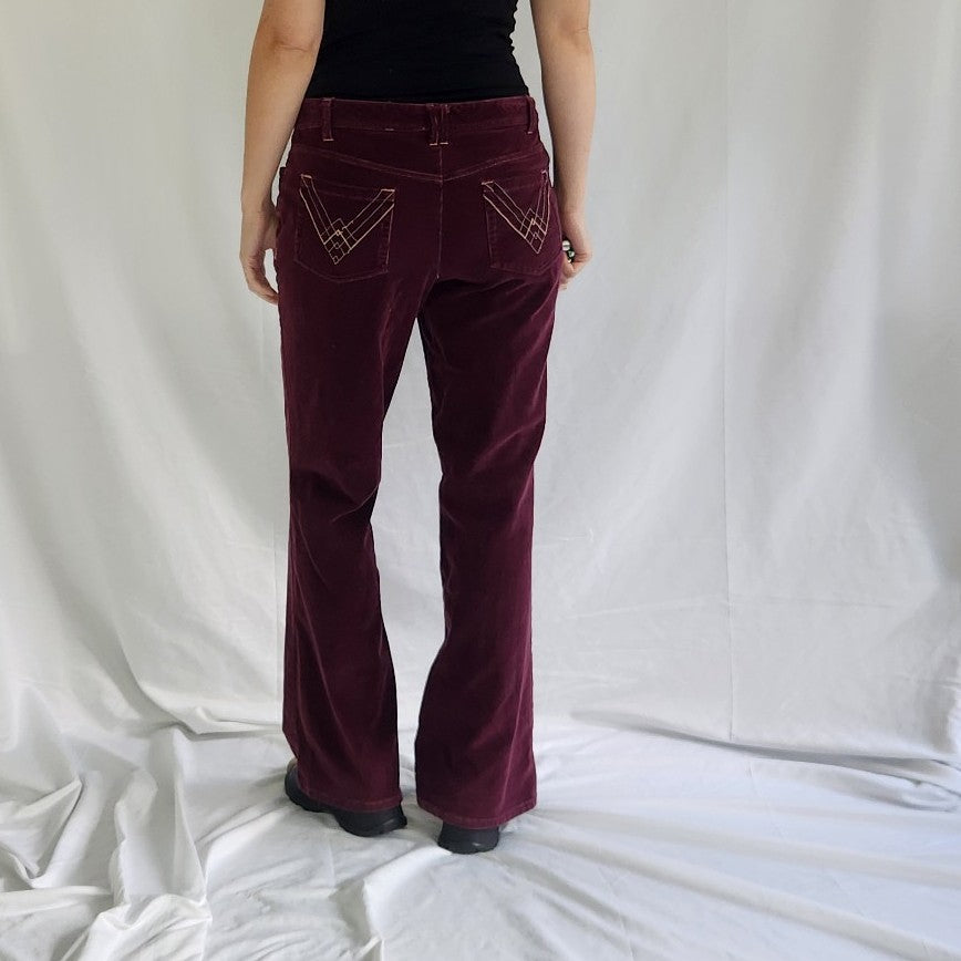 Y2K Purple Flare Corduroy Pants