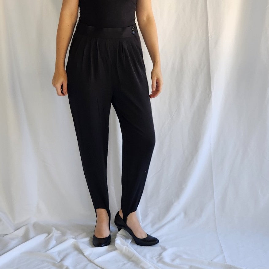 80s Black Stirrup Pants