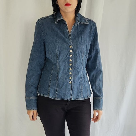 Y2K Snap Front Denim Jacket