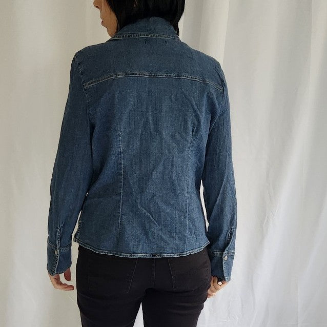 Y2K Snap Front Denim Jacket