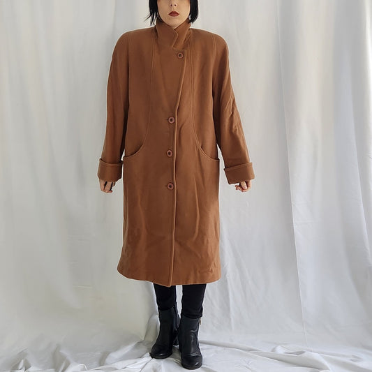 90s Brown Wool Overcoat