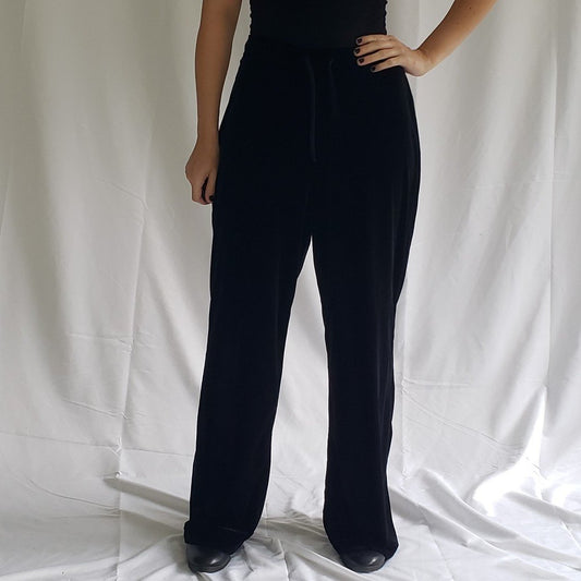 90s/Y2K Black Velvet Stretchy Pants