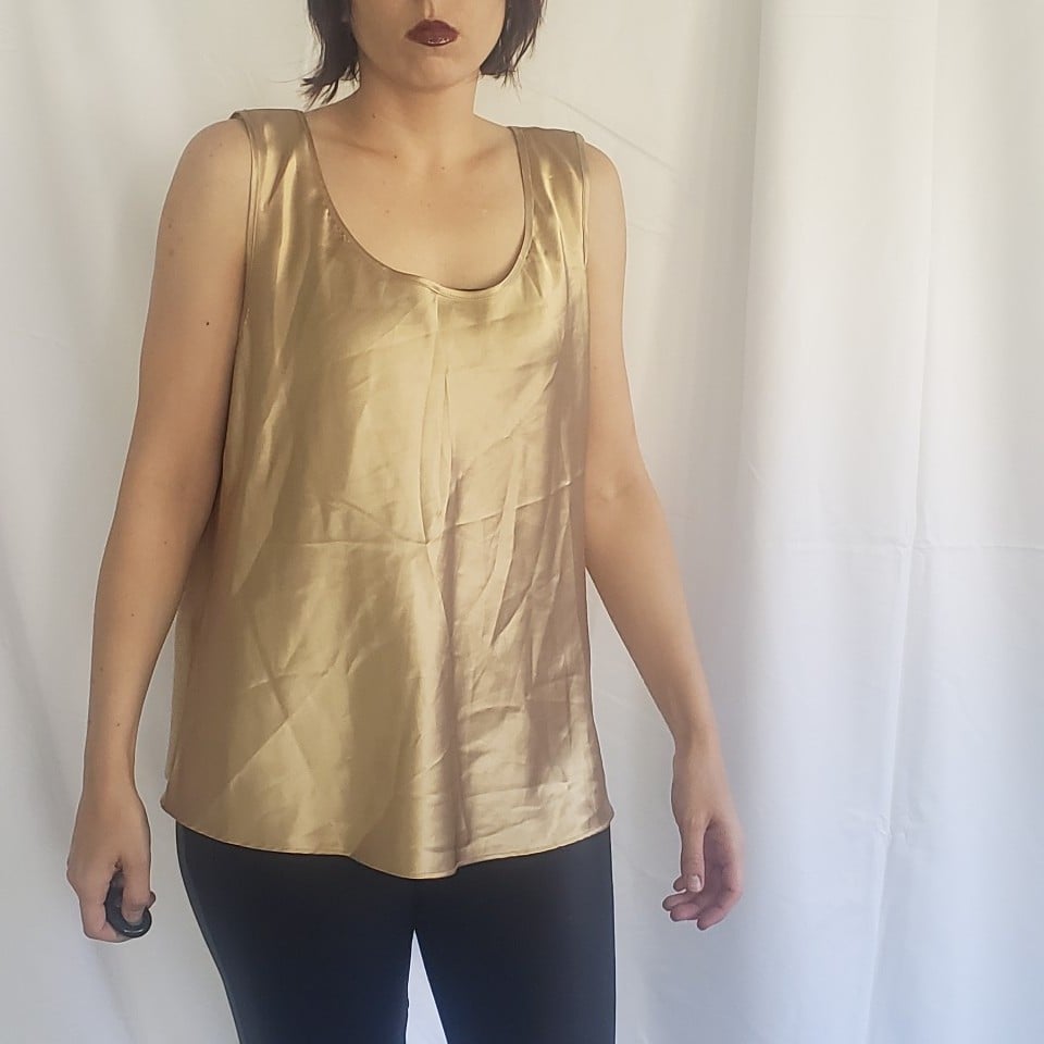 90s Gold Satin Sleeveless top