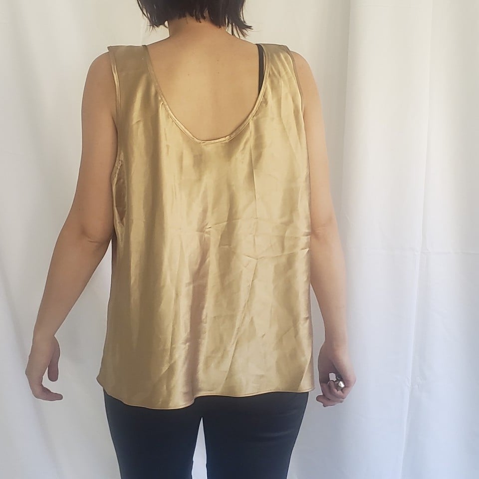 90s Gold Satin Sleeveless top