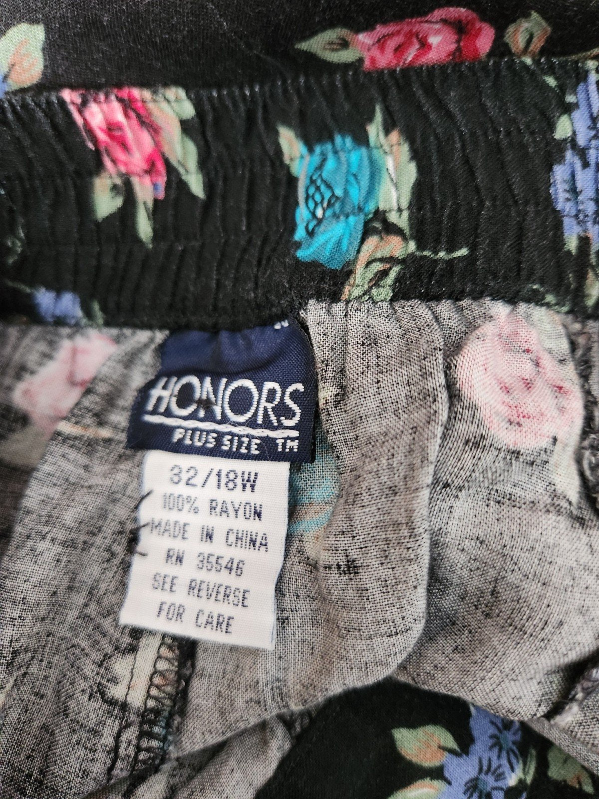 90s Black Floral Button Down Skirt