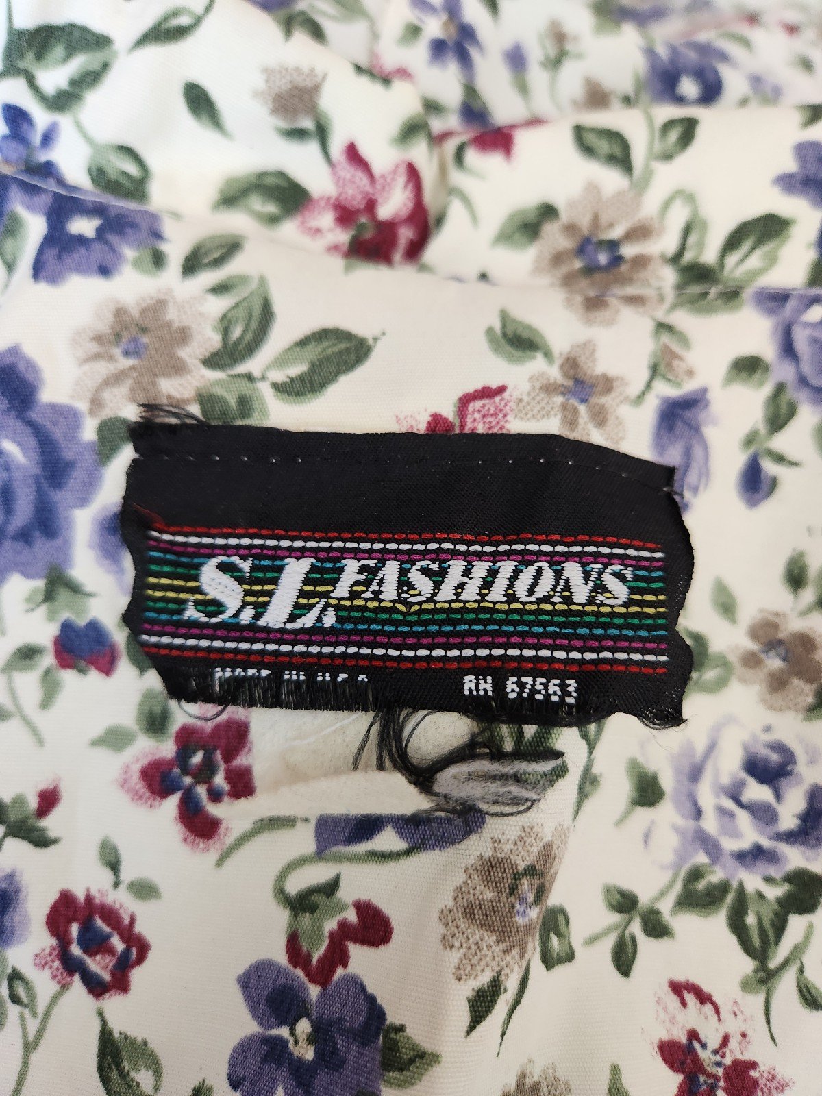 90s White and Purple Rose Print Romper