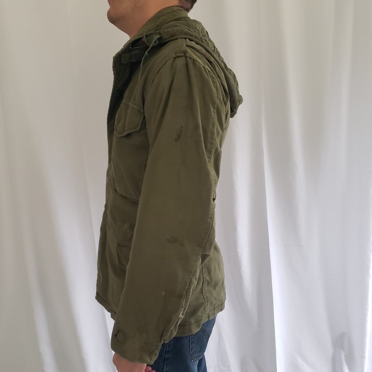 Vintage Hooded Military Green Jacket